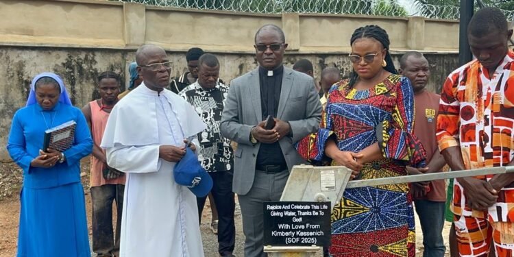 Fr Peter Omogo Commissions Borehole At Gola