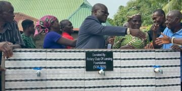 SAMUEL OMOGO FOUNDATION COMMISSIONS MOTORIZED BOREHOLE IN AMAOGELEWU IZHIA, SPONSORED BY ROTARY CLUB OF LANSING